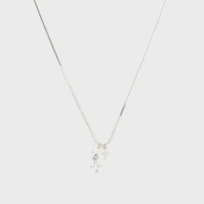 [silver925] Double Cross Necklace
