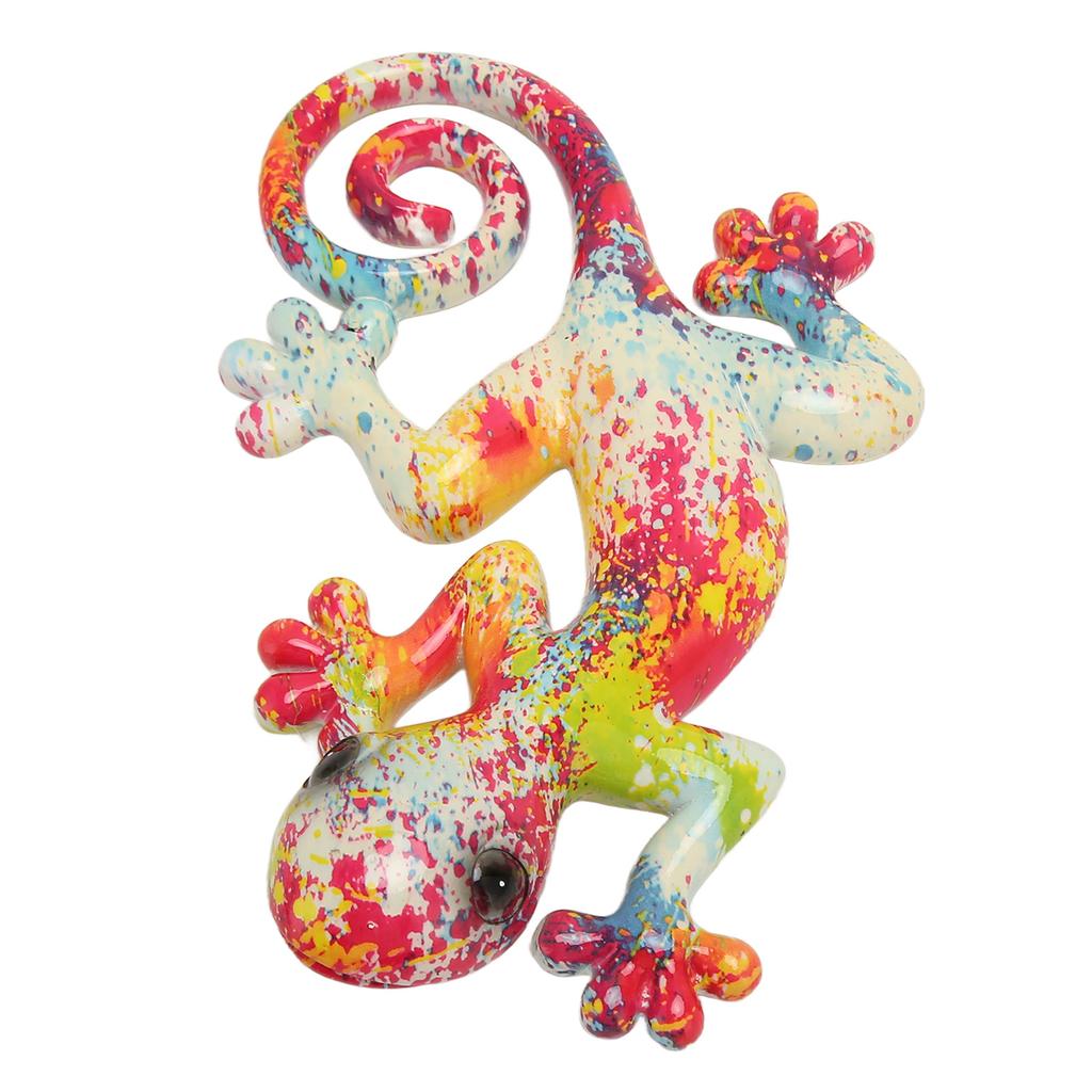 Dekoracja Ścienna Gekon Szczęście Mądrość Ręcznie Malowana Nieblaknąca Sztuka 3D Jaszczurka Rzeźba Ścienna na Lodówkę Ogrodzenia