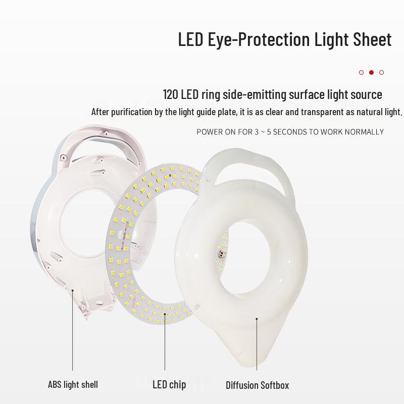 Beauty LED Cold Light Strip Magnifying Glass Floor Lamp for Eyebrow Tattooing, Manicure, Eyelash Extensions, and Embroidery