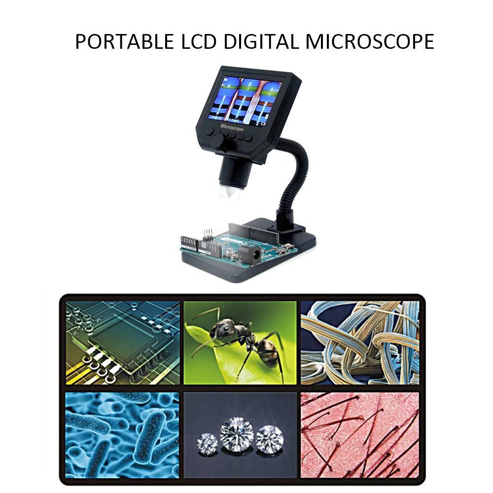 G600W Upgrade 3.6MP Portable Digital Microscope 4.3 Inches HD LCD Microscopes Industrial Inspection Magnifier Camera