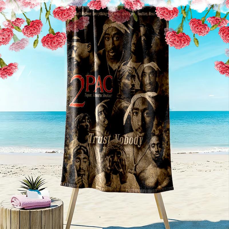 Legacy Tupac: Iconic Spirit Beach Towel Outdoor Camping Soft Quick-drying Swim Towel Swim Seaside Travel and Vacation Towels Fashion Beach