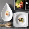 Irregular Shape White Melamine Hotel Dinner Plates Dishes Imitation Porcelain Trays Salad Dessert for Home and Kitchen