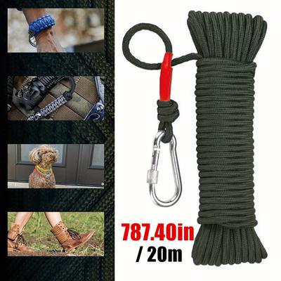 Drying Line Dark Green Nylon Rope 20.0 Meters - Perfect for Camping, Fishing, Outdoor Equipment, Camping Accessories