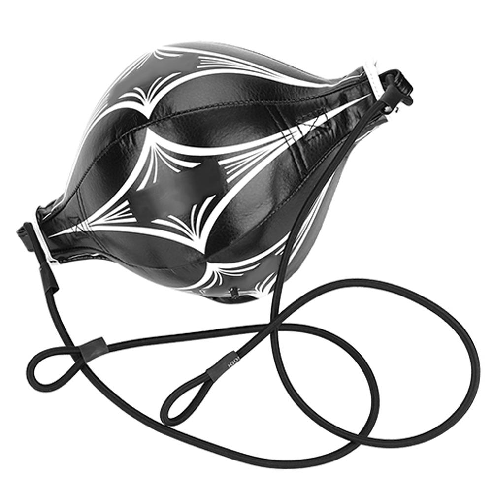 

Боксерский тренировочный кожаный мешок для скоростного мяча, двухсторонний, ММА, игрушка в форме груши(черный)