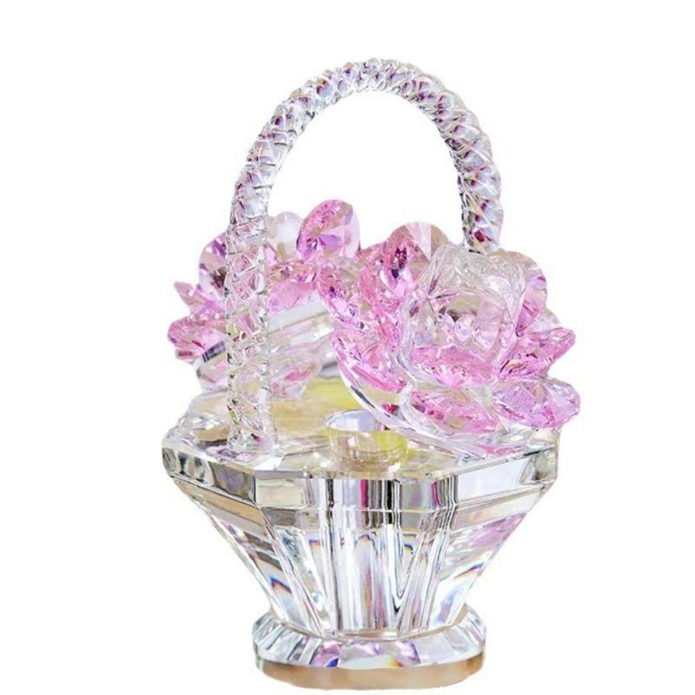 Krystallkunst Krystall Blomsterkurv Figurer Små Bilpynt TV-hylle