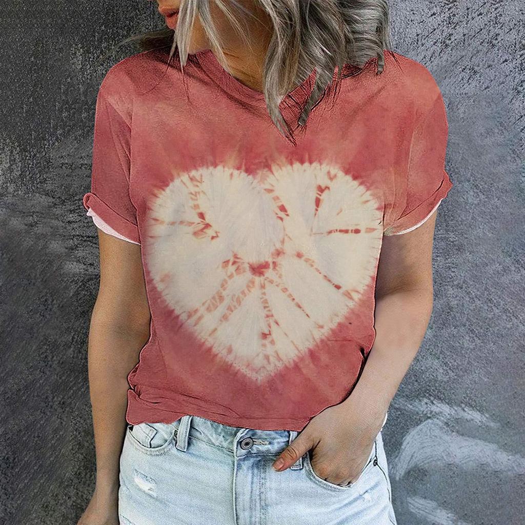 2023 Grenzüberschreitendes Sommer Herren Rundhals Kurzarm T-Shirt Liebe Damen 3D T-Shirt Digitaldruck Kurzarm Top