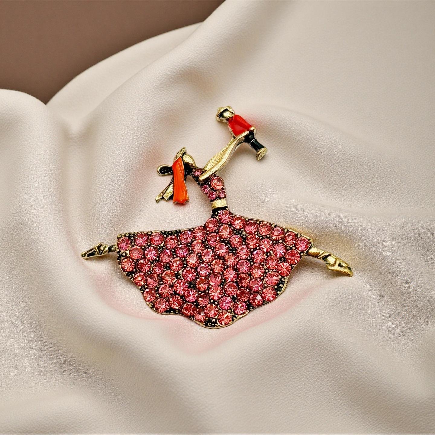 

Брошь High End с инкрустацией бриллиантами, женская, высокого класса, цветок на груди, многофункциональные аксессуары для одежды One Size красный