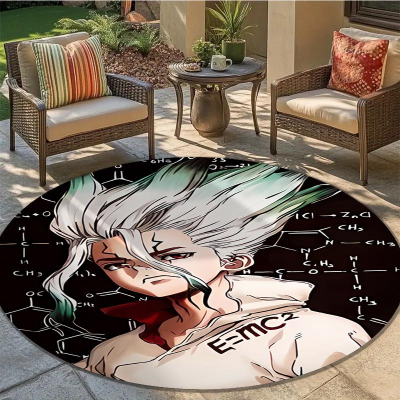 Dr. Stone Round Area Rug,Carpet Rug for Living Room Bedroom Sofa Playroom Decor,Non-slip Floor Mat5