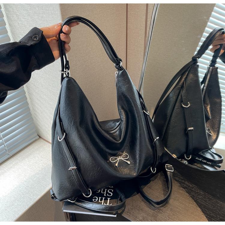 

Студенты едут на занятия, женская сумка-тоут 2024 года, новый модный рюкзак осени, сумка через плечо большой вместимости чёрный