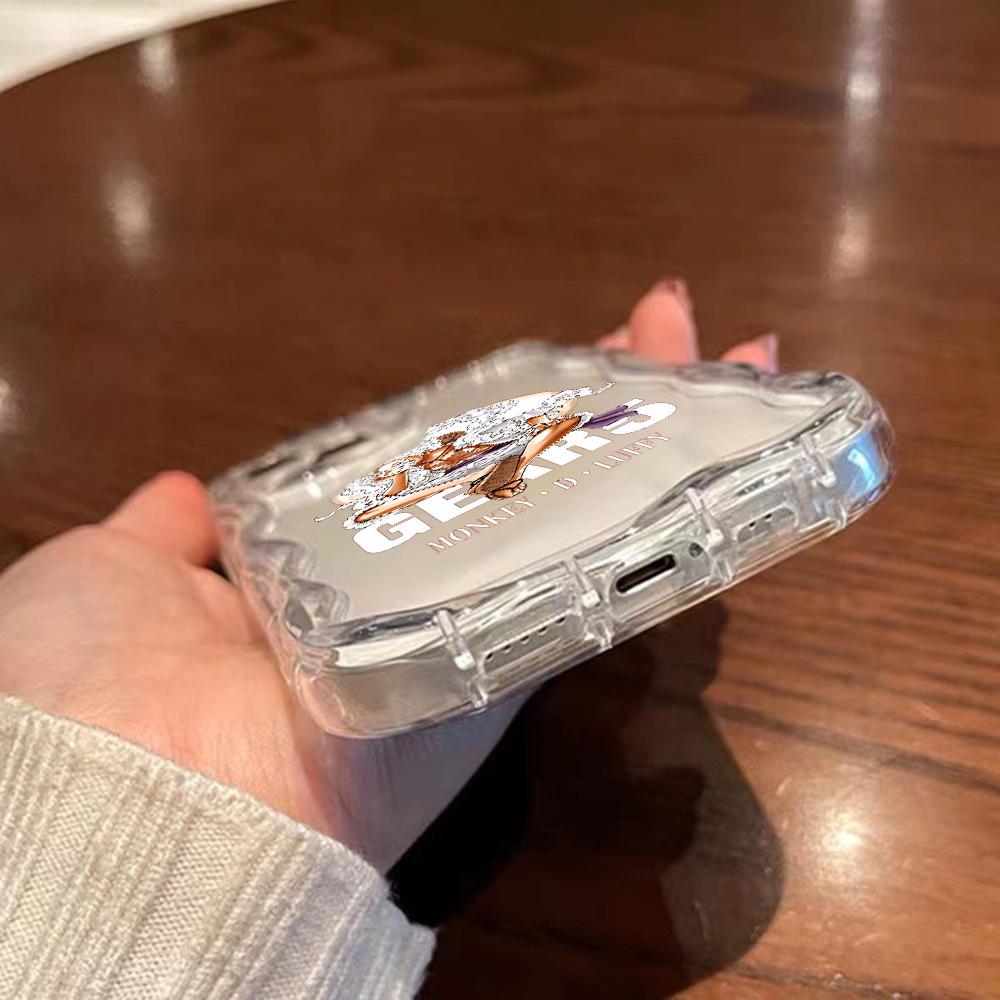 Carcasă de telefon LZ28 One Piece Luffy Gear 5, transparentă, cu valuri moi, pentru iPhone 15, 13 Pro Max, 12 mini, 14, 8 Plus, XS Max, XR, 6, protecție spate