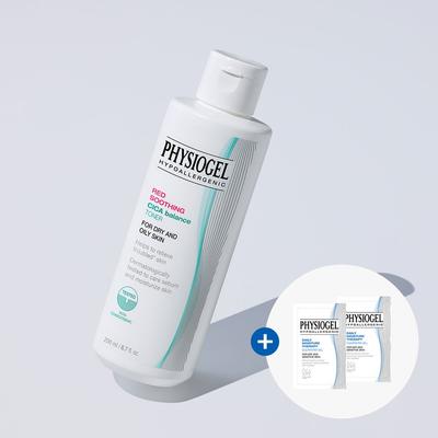 Red Soothing Cica Balance Toner 200ml + (Free) DMT Cleansing Gel 5ml*2