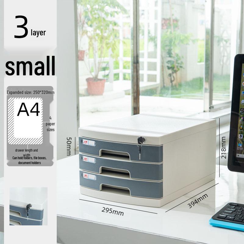 Abschließbarer mehrschichtiger A4-Desktop-Aktenschrank und Aufbewahrungsbox