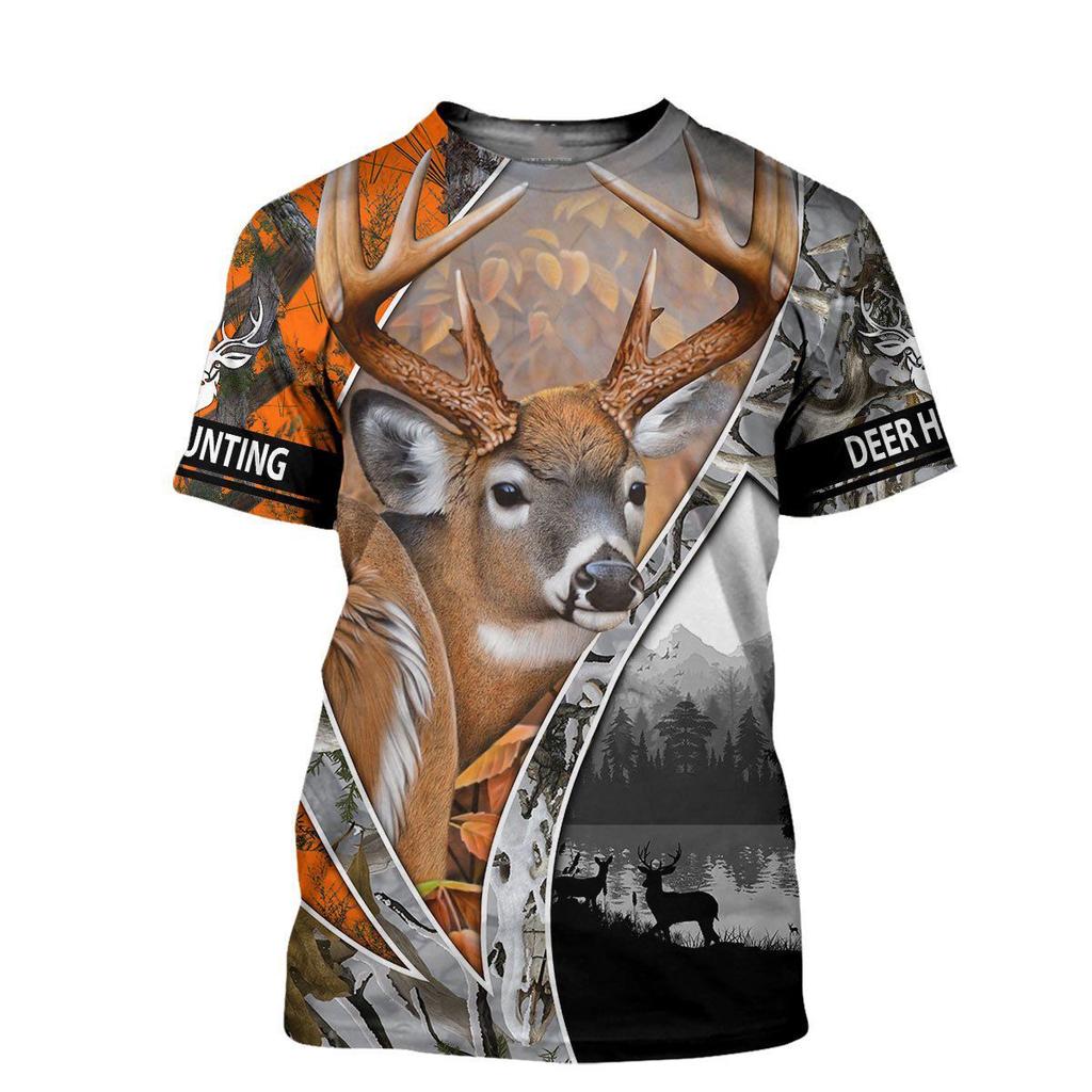 Hunter 3D Print Man's T-Shirt Teenagers Clothes Outdoor Sports Hunting Deer Hunting Short Sleeve Oversize Man T-shirt