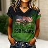 Women's V-Neck Casual Letter Print Short Sleeve T-Shirt, Fashion Graphic Tee Top