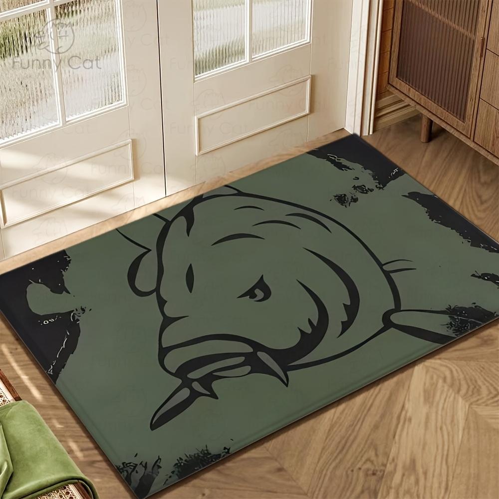 

VIKAMA Salmon Fish Entry Floor Mat Anti-Slip Washable Kitchen/Living Room Floor Mat Indoor Outdoor Carpet Home Decoration 40x60cm