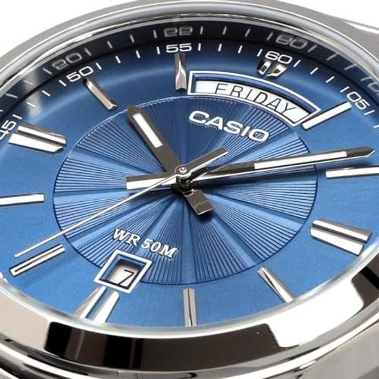 Reloj Analógico de Cuarzo para Hombre CASIO MTP-1381D-2AV Correa de Metal Azul Plateado Modelo de Ultramar