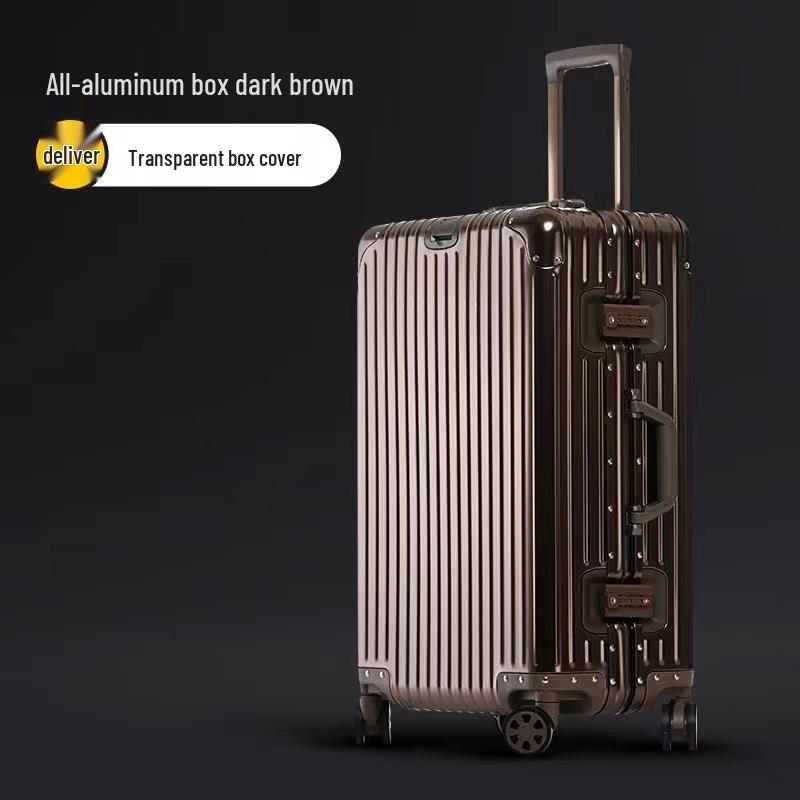 

Aluminum-Magnesium Alloy 20 Trolley Case with Universal Wheels - All-Metal Password Carry-On for Business Travel 20-inch