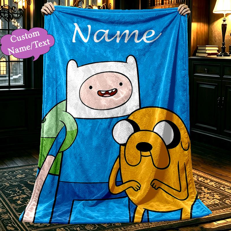 Adventure Time Friends Pattern Blanket, Cozy Blanket for All-Season Comfort On Sofas, Beds, Office, Car, Camping and Travel