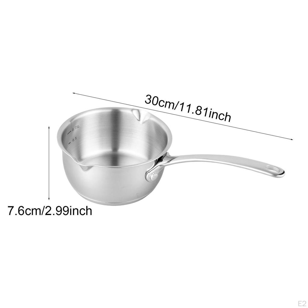 Stainless Steel Butter Melting Pot 750ml Small Saucepan Accessories with Grip Handle Multifunctional