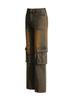 Women's American Retro Distressed Denim Patchwork Cargo Jeans - Spring 2026 Arrival