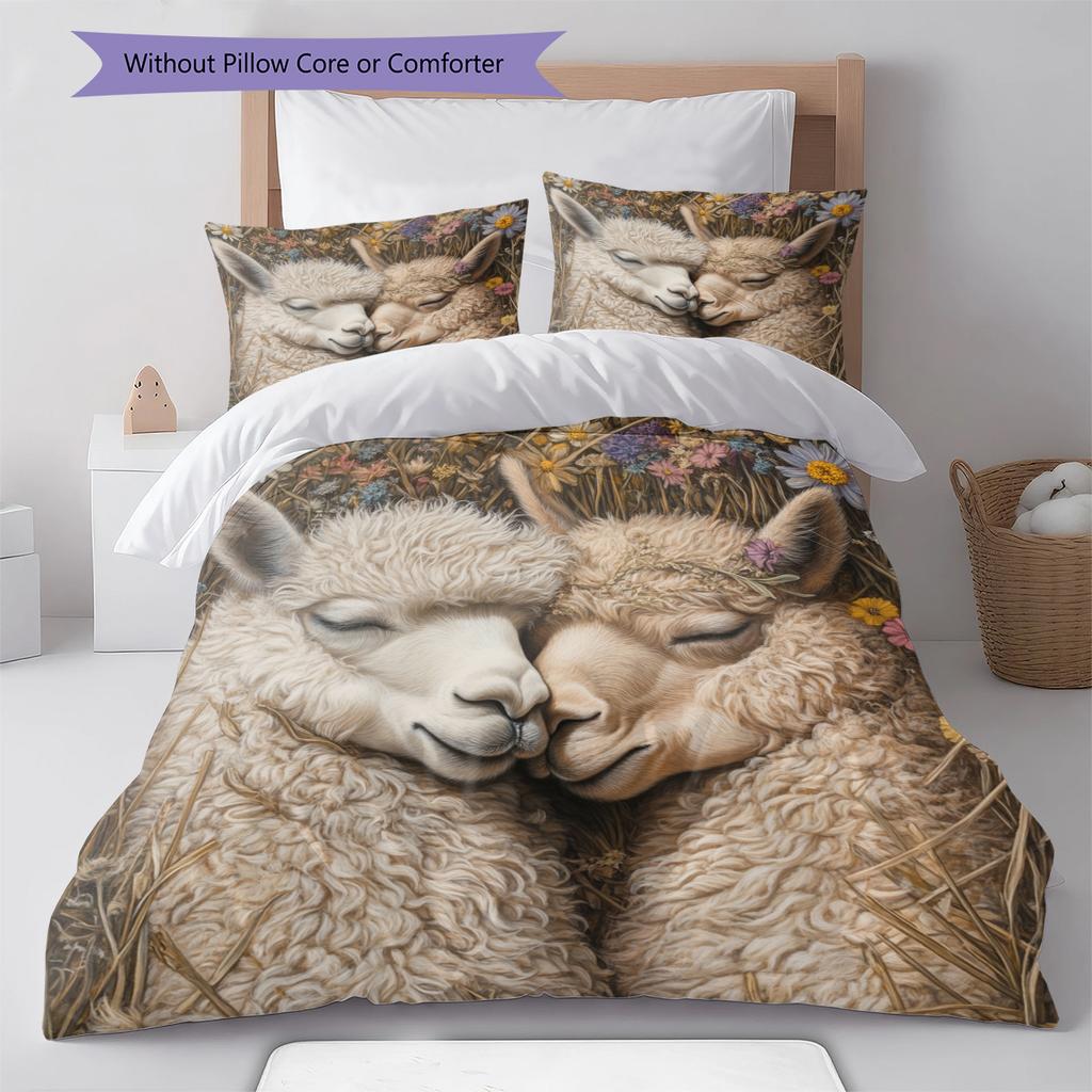 Cartoon Pattern Bedding Quilt Set Quilt Cover Pillowcase Home Decoration Birthday Gift (1 * Duvet Cover + 2 * Pillowcase, Without Core)