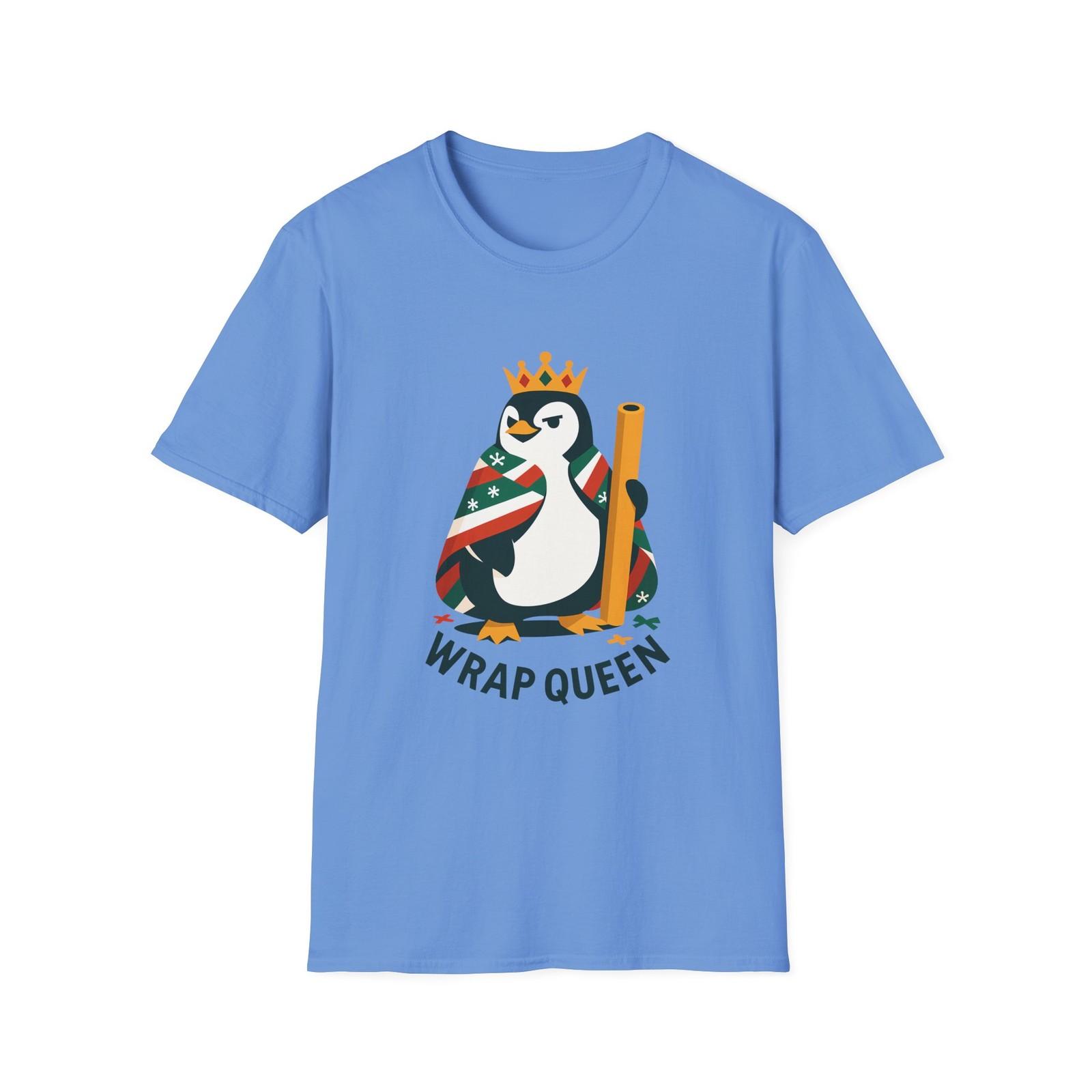 Unisex Softstyle T-Shirt Mens Womens Tees Top Confident Penguin Crown Paper Robe Christmas Holiday 2XL
