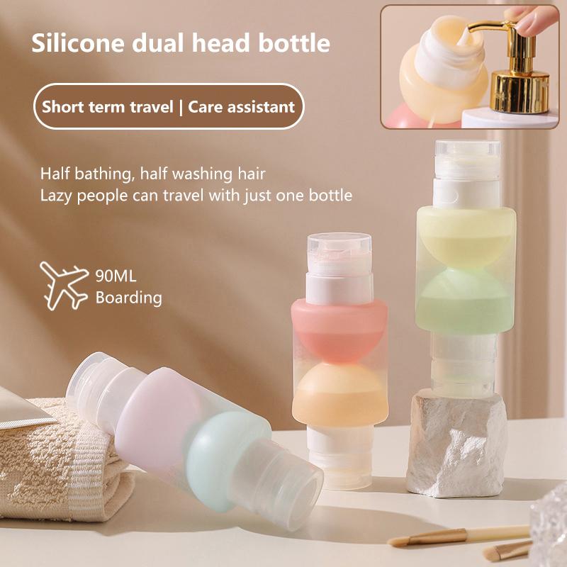 Refillable Silicone Travel Bottles Outdoor Double Soft Squeeze Tube for Shampoo Lotion Portable Toiletries Container Accessories