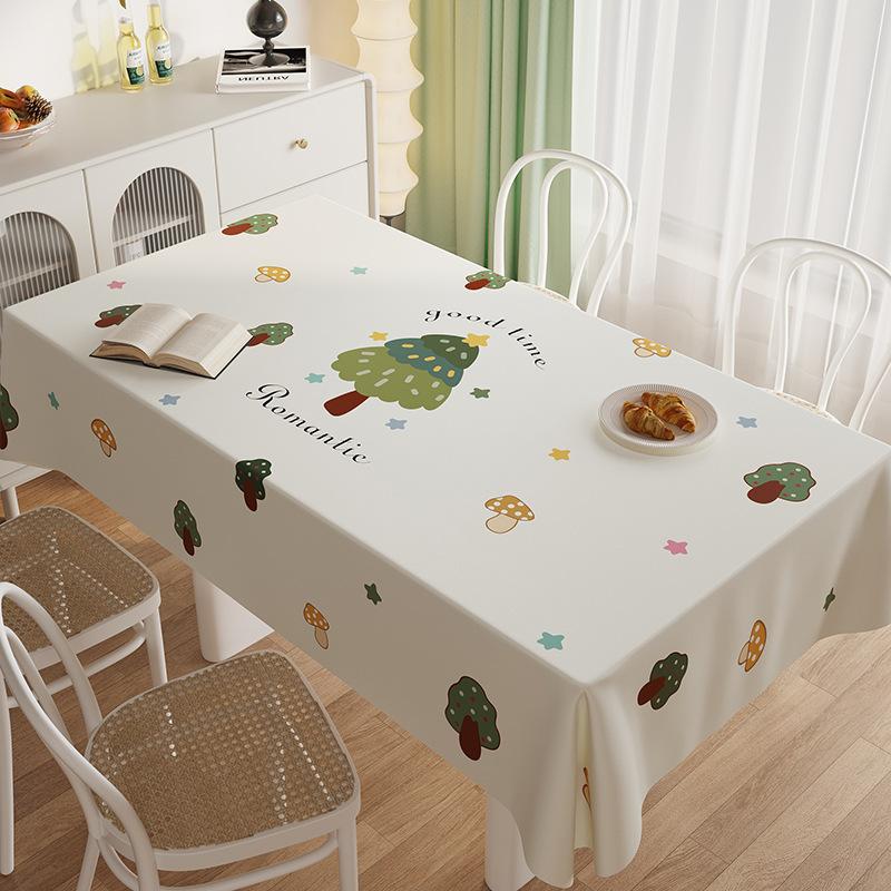 

Tablecloth Leave-In Waterproof, Oil-Proof And Scalding Leave-In Rectangular Dining Table Cloth Small Fresh Internet Celebrity Tablecloth Coffee Table 90*140cm