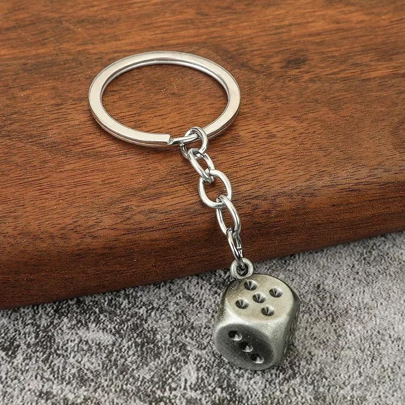 Mini Creative Fashion Dice Car Keychain Pendant Exquisite Special  Keyrings Gift
