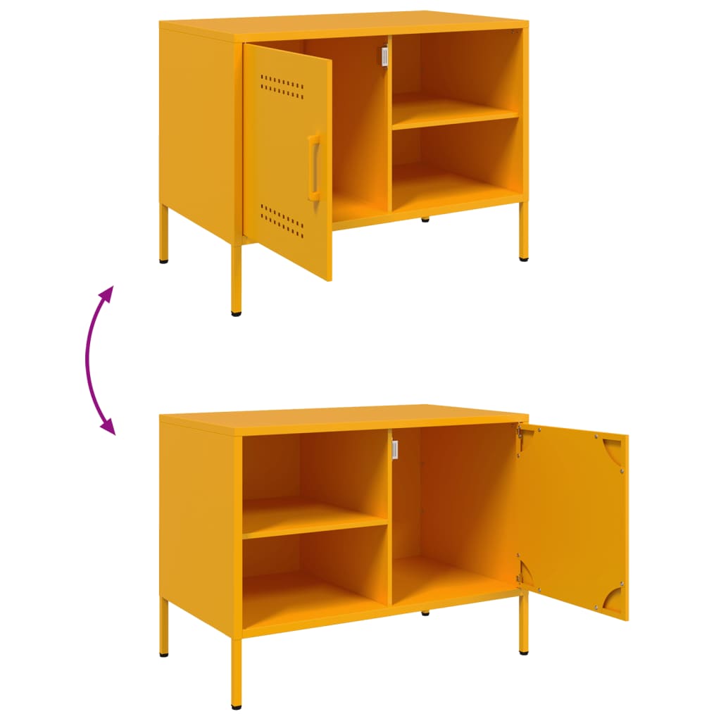 TV Cabinets 2 Pcs Mustard Yellow 68 X 39 X 50.5 Cm Steel