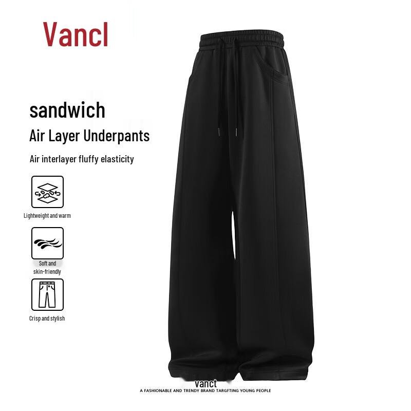 

VANCL Men s Loose Heavyweight Air Layer Straight-Leg Casual Pants XL