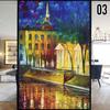 European Style Retro Privacy Windows Film Landscape Oil Painting Colorful Stained Glass Stickers Static Cling Glass Film
