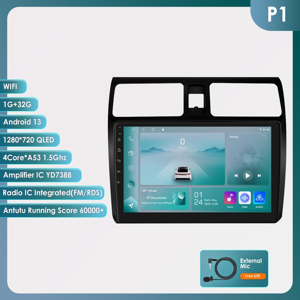 OSSURET Carplay 4G 2 Din Android 13 Car Multimedia Player for Suzuki Swift 2005-2010 Navigation GPS AutoRadio Stereo DSP BT SWC DVR Cam