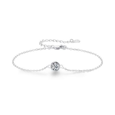 50 Points Moissanite S925 Sterling Silver Classic Simple Thin Bracelet Temperament Versatile Design Bracelet