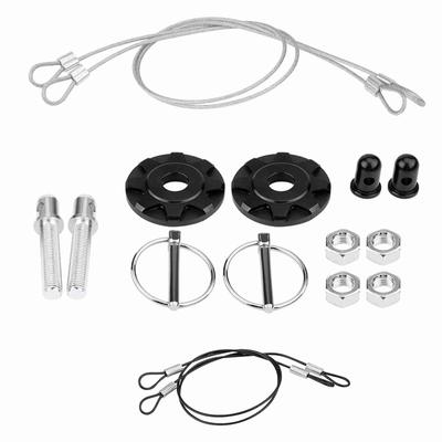 Kit d'apparence de verrouillage de capot à goupille en alliage d'aluminium CNC pour course automobile Universel Noir