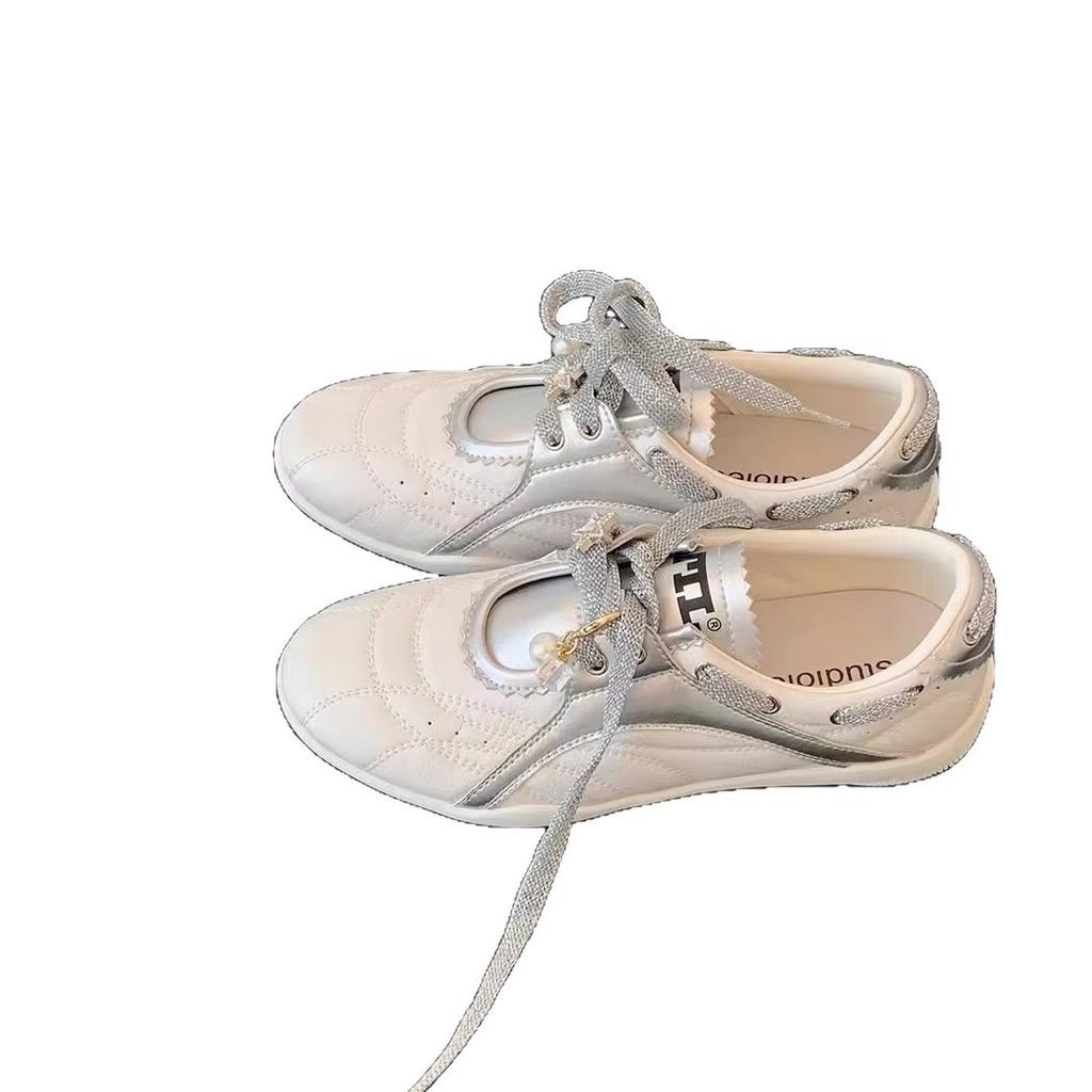 Thick-soled heightening sports style Mary Jane shoes new color matching casual shoes women's round head versatile retro lace-up German training shoes