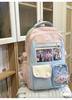 Schoolbag Japanese new high-value fresh and sweet contrasting splicing backpack junior high school students lightweight large-capacity backpack