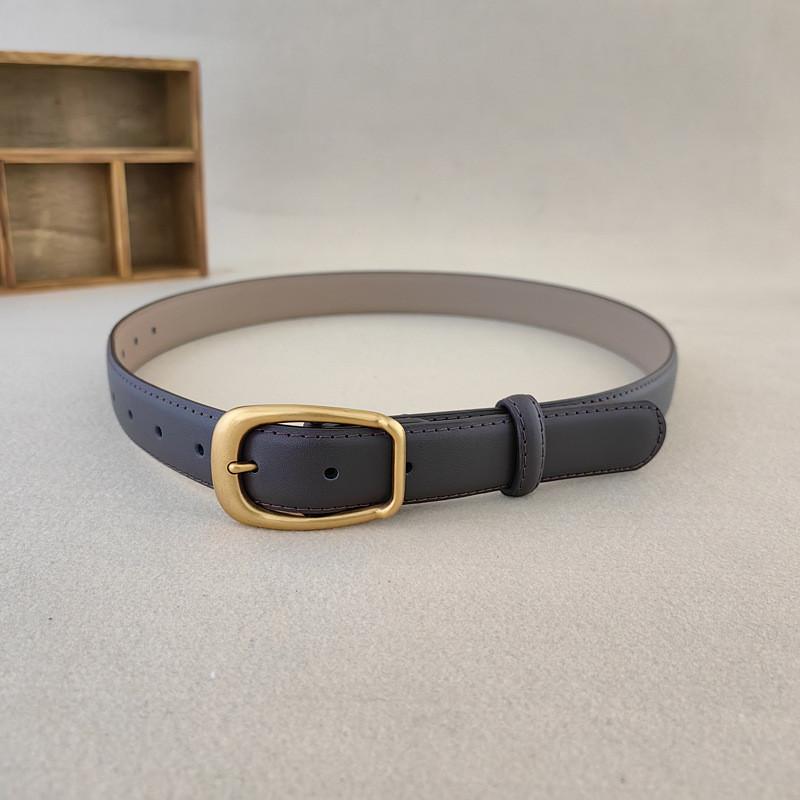 Simple Twoply Leather Belt With Alloy Fastener For Casual Office Wear