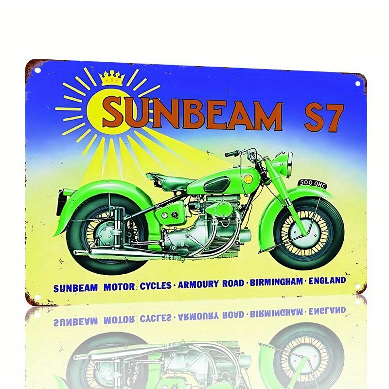 Sunbeam S Motorcycle Vintage Metal Tin Sign Retro Wall Art Durable Garage for Man Cave Bar Cafe Decor Birmingham Moto