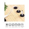 10PCS Desktop Cable Sealing Ring, Flexible Silicon Cable Hole Cover, Wire Finisher, Cable Passing, White/Black Round Washer