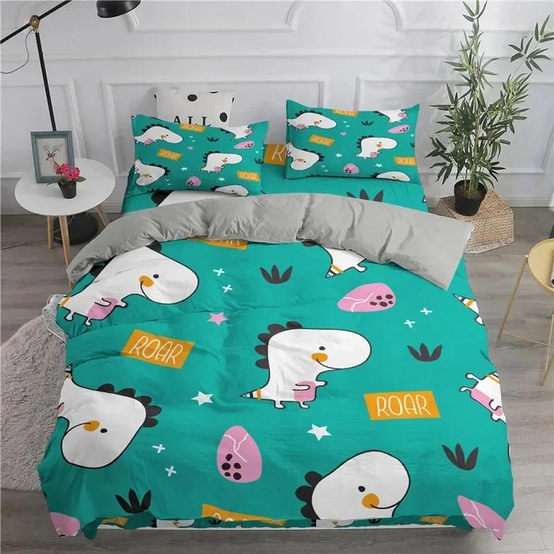 Cartoon Cat Dogs Toddler Comfortable Duvet Quilt Cover Pillowcase Bedding Set Children Bedroom Decoration Home Textile