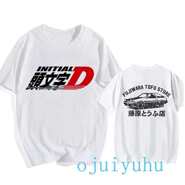 AE86 Funny Harajuku Manga T Shirt Japanese Anime Cartoon Gothic Summer Tops Initial D EU Size T-Shirt Men Graphic Tee Shirt Male