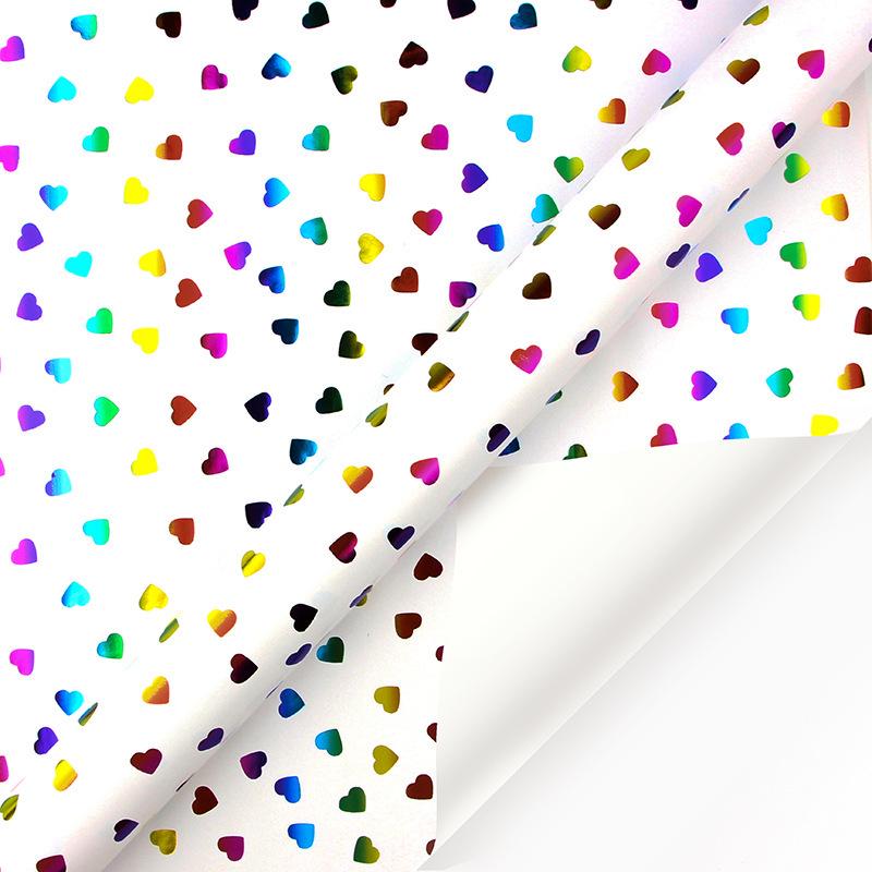 Rainbow Dots & Hearts Birthday Gift Wrapping Paper Set