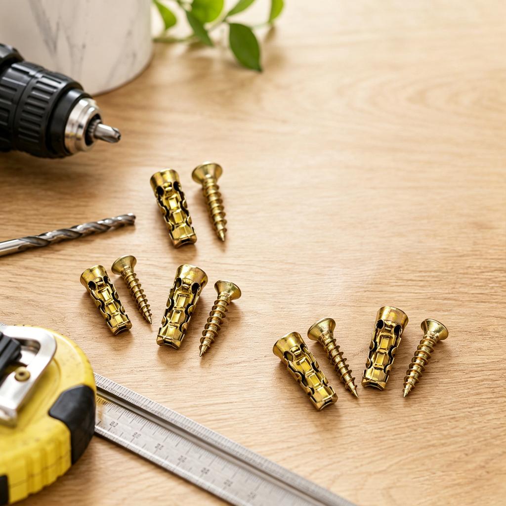 Short Expansion Screw Set for Cabinet Door Hinge Repair and Installation Suitable for Stone Tile Partition and Furniture Board Use
