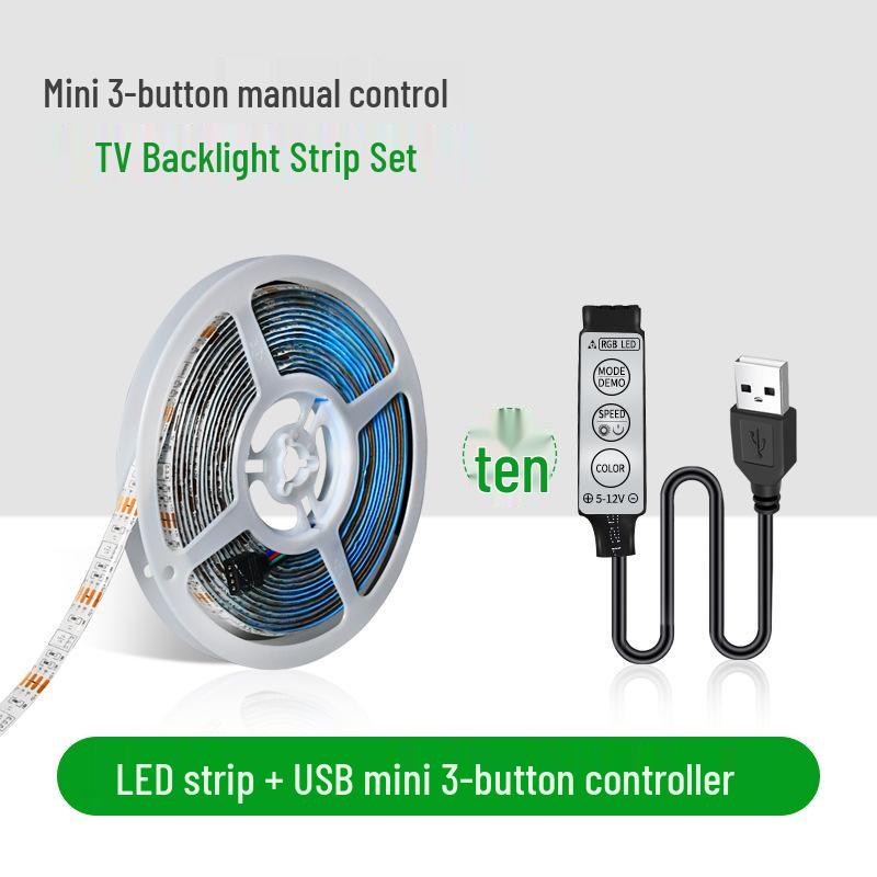 5V RGB Colorful USB TV Backlight - Self-Adhesive LED Light Strip for Atmosphere