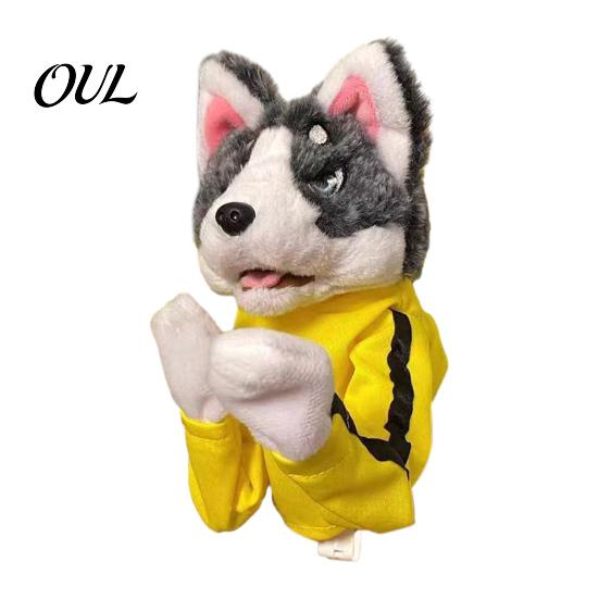 Sounding Plush Toys for Pets Boxing Husky Hand Puppet, Animal Fighting Glove Toy with Sound Colorful Pet Play Accessories Effects, Puppets Kung Fu Dog
