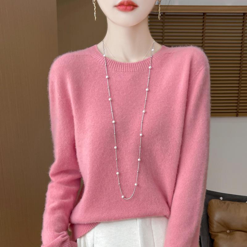 Women's Round Neck Sweater Pullover Sweater Autumn and Winter Warm Temperament Top