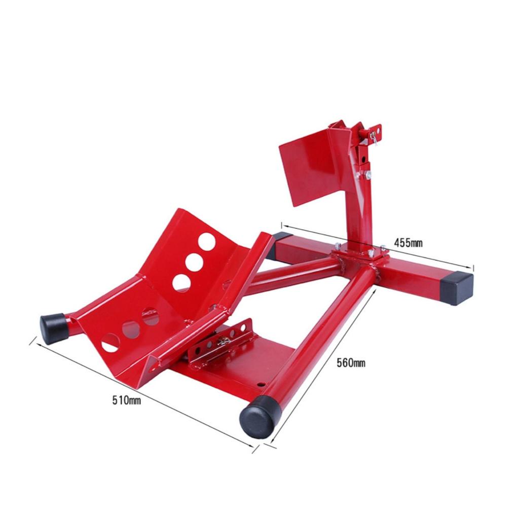 Motorcycle Front Wheel Stand Adjustable Holes Garage Equipment Heavy Duty