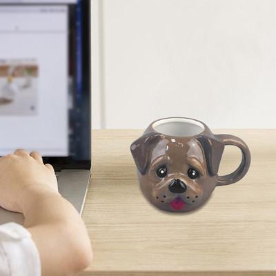 Dachshund Mug Ceramic 3D Sausage Dog Coffee Cup with Vivid Carved Handle Hand-Painted Fun Dog Lover Gift for Coffee Lovers