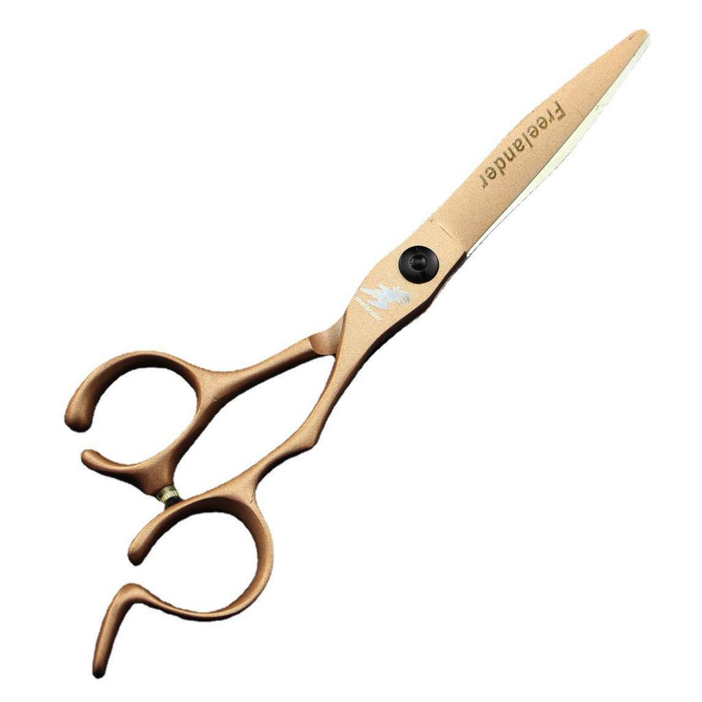 6.0-Inch Rose Gold Hairdressing Scissors Set: Notched Handle Straight Shears, Bangs Scissors, Thinning Shears for Barbers.